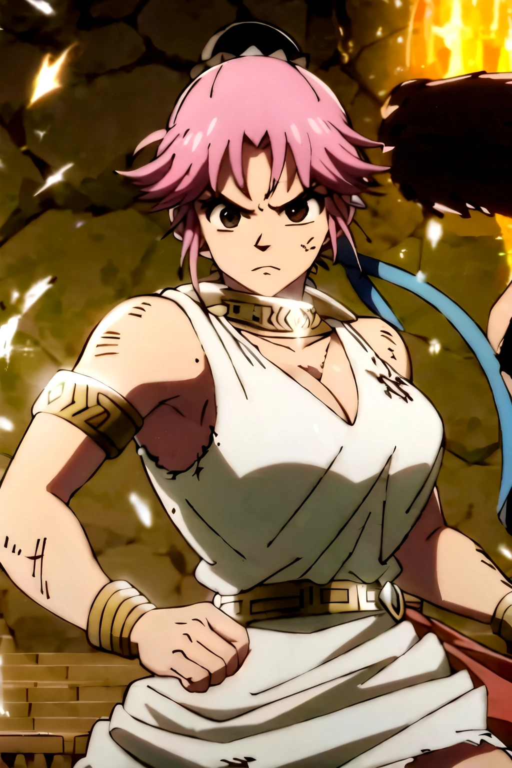 Anime image of a woman in a white dress holding a sword - SeaArt AI