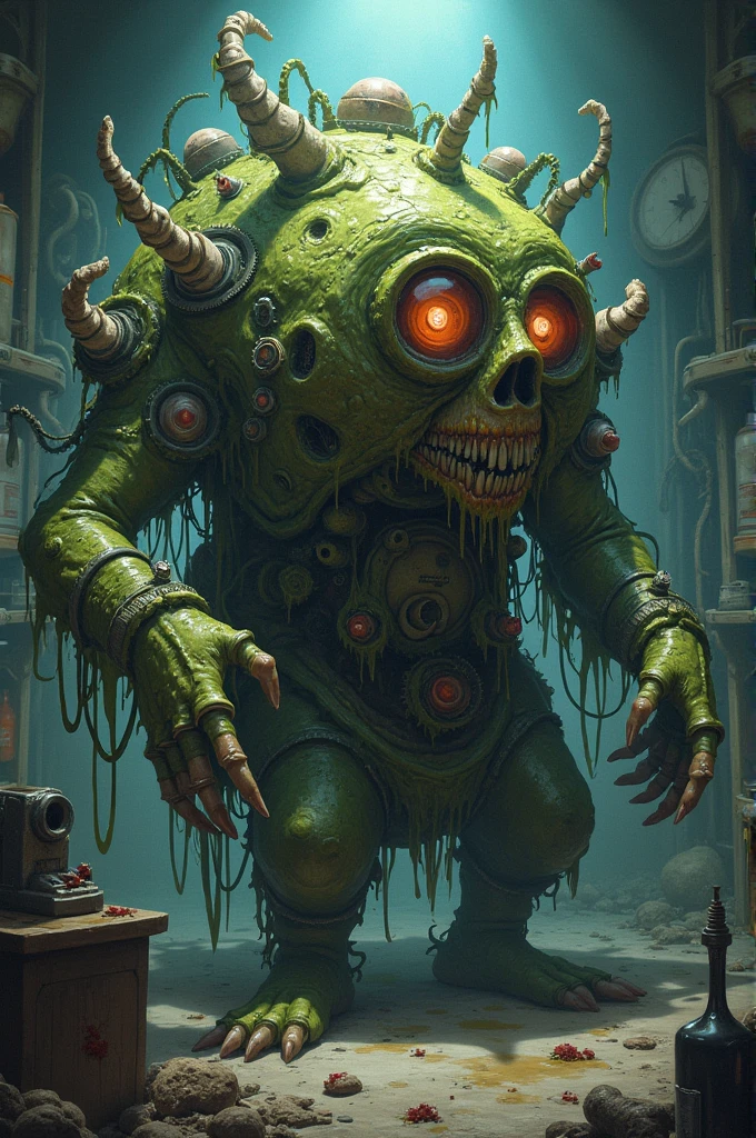 ToxicPunkAI Shapeshifter, Cluttered environment, detailed