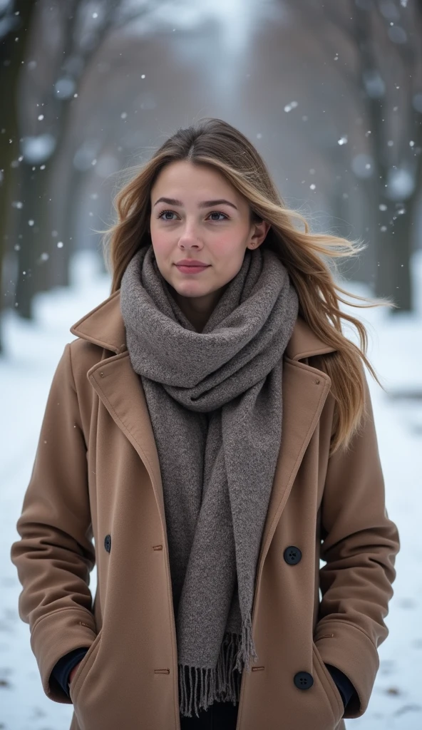 Teresa Palmer dressed in sexy winter clothes and smiling