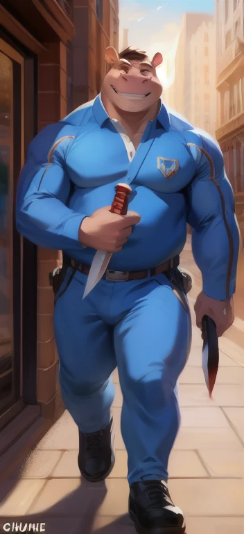 (NSFW: 1.5), (handsome Man sitting on table eating bread ),(crew cut short hair:1.8),black eye,(Wear a fitted round neck t-shirt in navy with a police badge.:1.5),(fit neck),Navy blue jeans,(black_gloves:1.2), Korean guy,chest muscles,large arm muscles,blood vessel,Big muscles,Broad shoulders, (open mouth:1.2),(face up:1.2),(close eyes:1.5), middle of the road,smile, In the bread shop, ( Cum:1.8), (genital very long: 1.6), genital very Big, (Big testicles), (Erection of the penis: 1.6), ((very big, very long penis)), masturbate, hold your hand on your penis, (semen) , Cum in bread