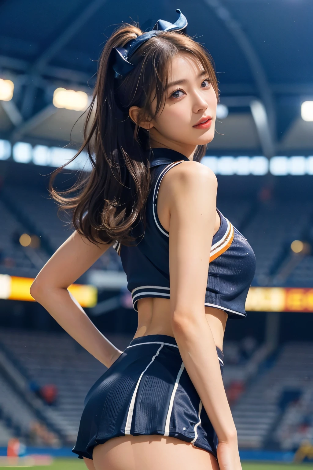 (((full bodyesbian)))、track and field uniform、Posing、athlete、Beautiful breasts、japanese beauty girl、Beautiful butt、((poneyTail))、Perfect style、beauty legs、kawaii、((Track & Field Athletes Women))、(((1人)))、((stadium))、Transcendent cute、A slight smil、full bodyesbian、athletic field、((Outstanding style))、((Healthy body))、 Photorealsitic、Beautiful detailed eyes、Hyper-Realism、highcontrast、Ultra HD、realistic skin textures、Top image quality、top-quality、超A high resolution、Fine details、Very meticulously