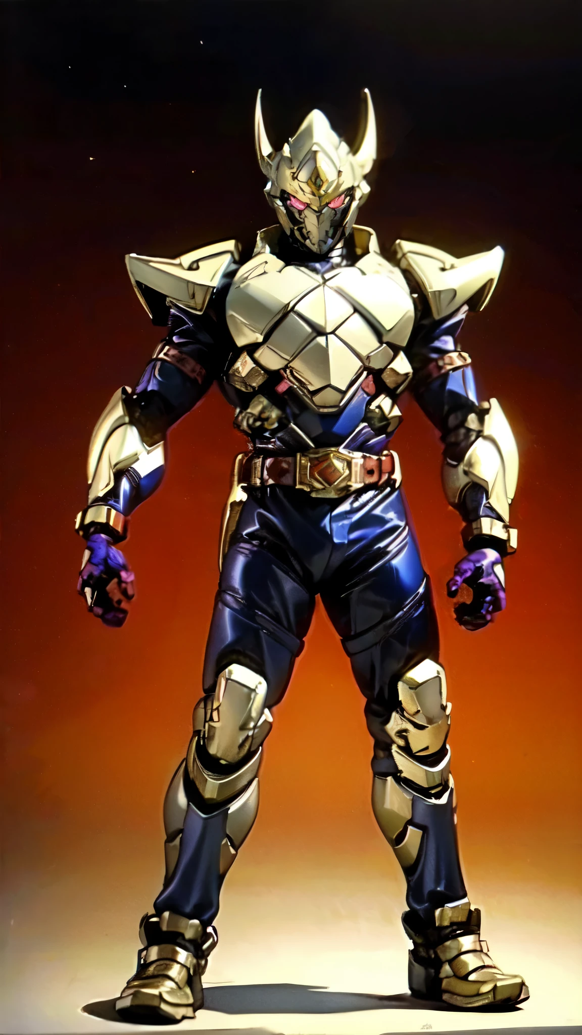 (masterpiece:1.5, best quality:1.5, extremely delicate:1.5), ((male:1.5)), a man wearing a full-face helmet, high-tech biomimetic armored combat suit, (a composite layered chest armor), the design balances heavy with agility, fully enclosed shoulder guards, matching arm and leg guards, a belt of gemstone, (the color scheme is primarily Red with Purple and Yellow accents, Organic Biotech, Concept Inspired by Vampire, glowing eyes, armor glows, huge cloak like devil wings), stand of a futuristic sci-fi city, this character embodies a finely crafted fantasy-style armored hero in anime style, exquisite and mature art style, metallic, high definition, highres, ultra-detailed, ultra-fine painting, professional, perfect body proportions, golden ratio, anatomically correct, symmetrical face, extremely detailed eyes and face, high quality eyes, creativity, RAW photo, UHD, 32k, Natural light, cinematic lighting, (masterpiece-anatomy-perfect:1.2)