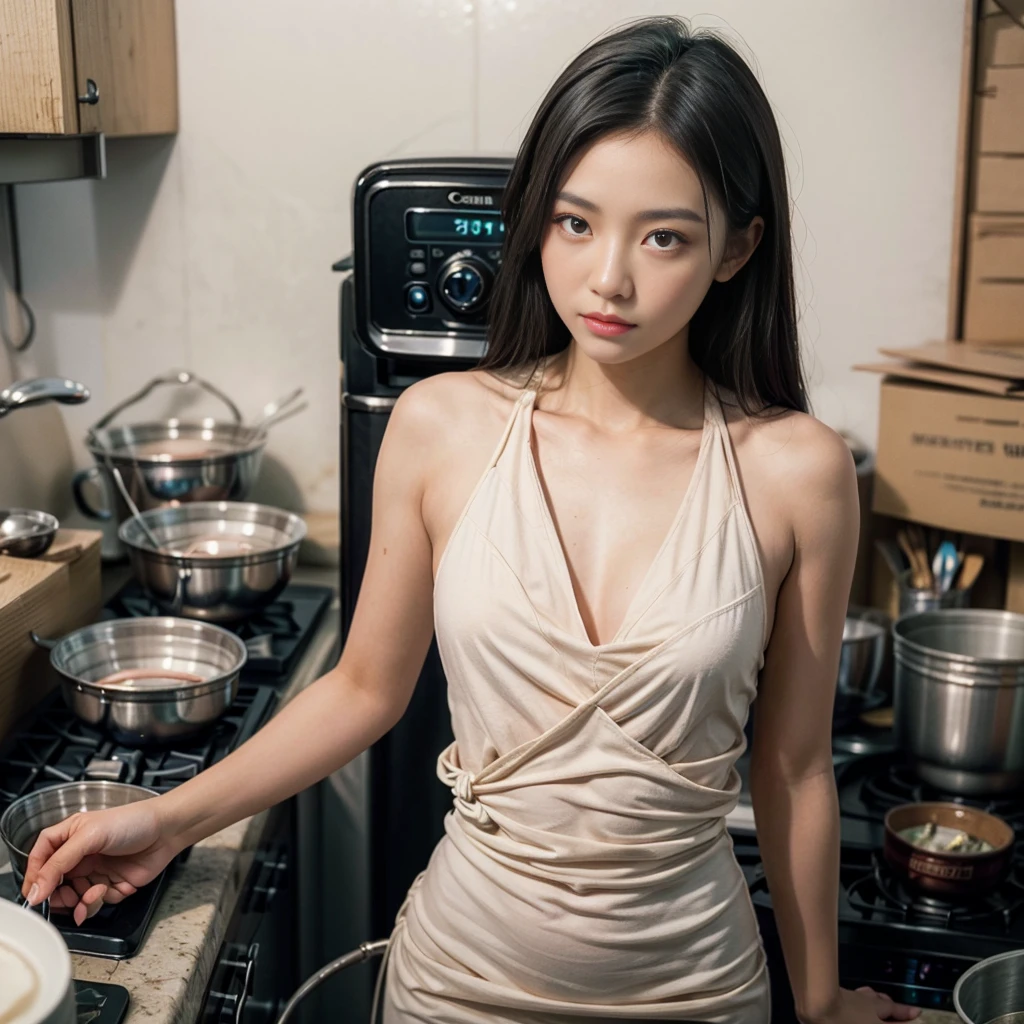 very beautifull girl. 25 years old girl. (RAW photo, 4k, masterpiece, high res, extremely intricate) (photorealistic:1.4), sexy pose, night dress. low light. long hair. brown hair. . big . sagging .
1girl, solo focus, summer noon, hot, 1990s \(style\),cowboy shot, in the kitchen. luxurious kitchen set. expensive cooking equipment. cooking. microwave. glass. refrigerator. dishwasher. plate. wok. stove.