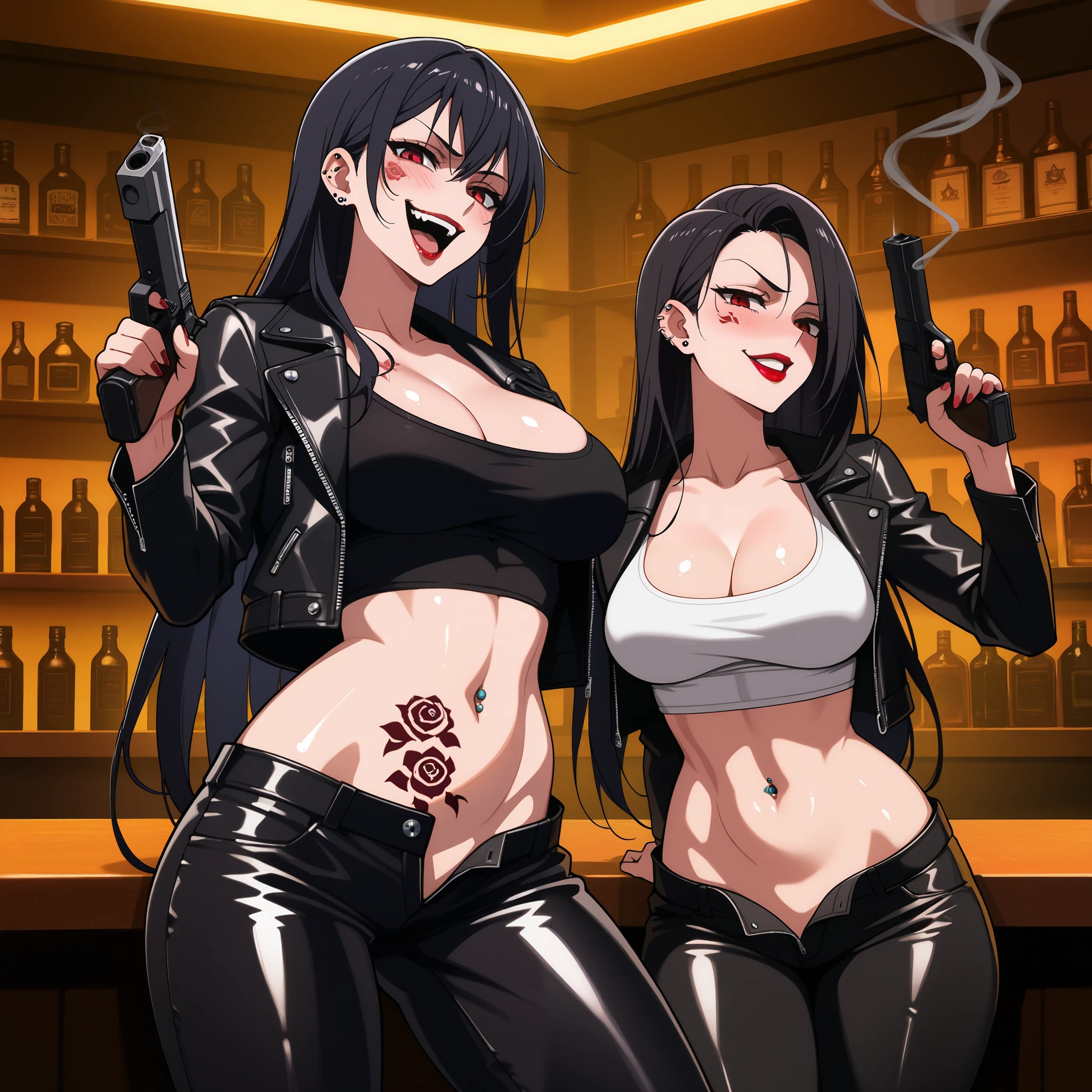 Working in a bar at night、Tifa Lockhart High leg cut outfit Large Breasts Big penis attractive vagina Having sex Sensual pose