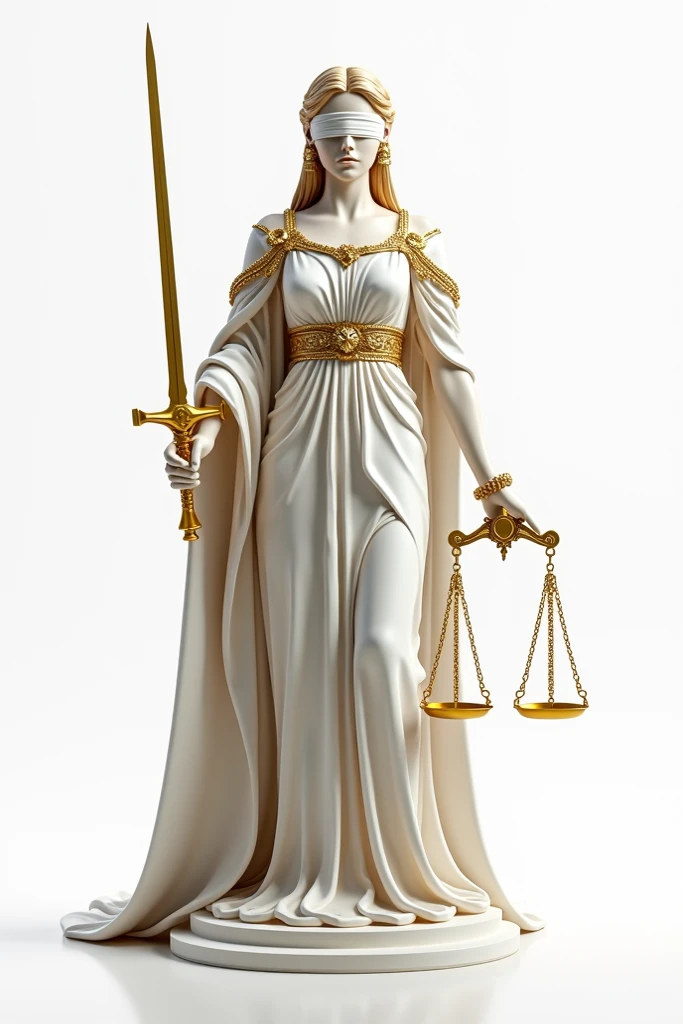 Elegant Golden Scales of Justice In 3d render