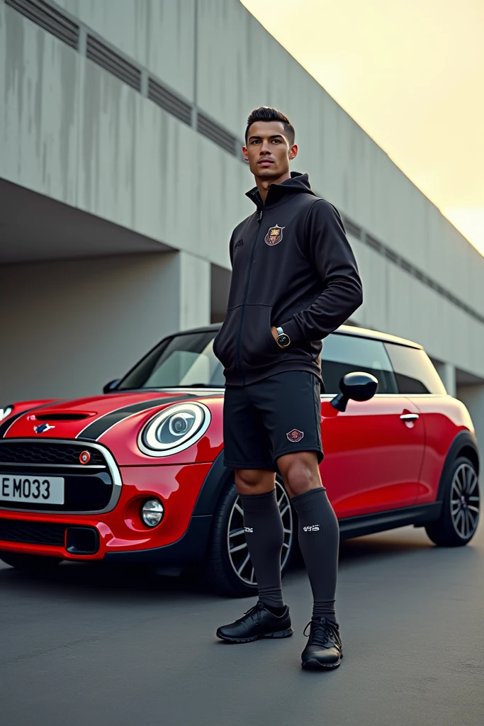 Cristiano ronaldo and minicooper car
