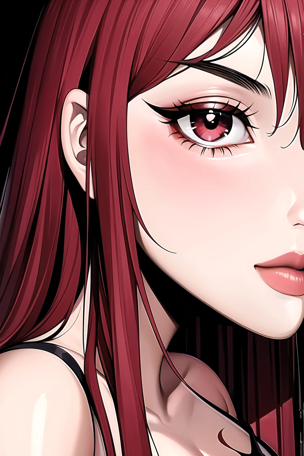 lacus4, (realistic, scared woman, fear-stricken face, hand shielding her heart, 4K, Best Quality, Detailed Artwork: 1.0, Dark Mood: 0.8, Anime style: 1.9, Adult Woman, long blond hair, intricate details, sharp focus, field of view, photorealistic lighting, trending on pixiv,cyberpunk: 0.6), 1girl, Solo, (detailed dress, scuffed shoes, detailed nails biting lips), in the foreground,
A prominent cockroach, large and menacing, eyes glinting with a malicious intent, long