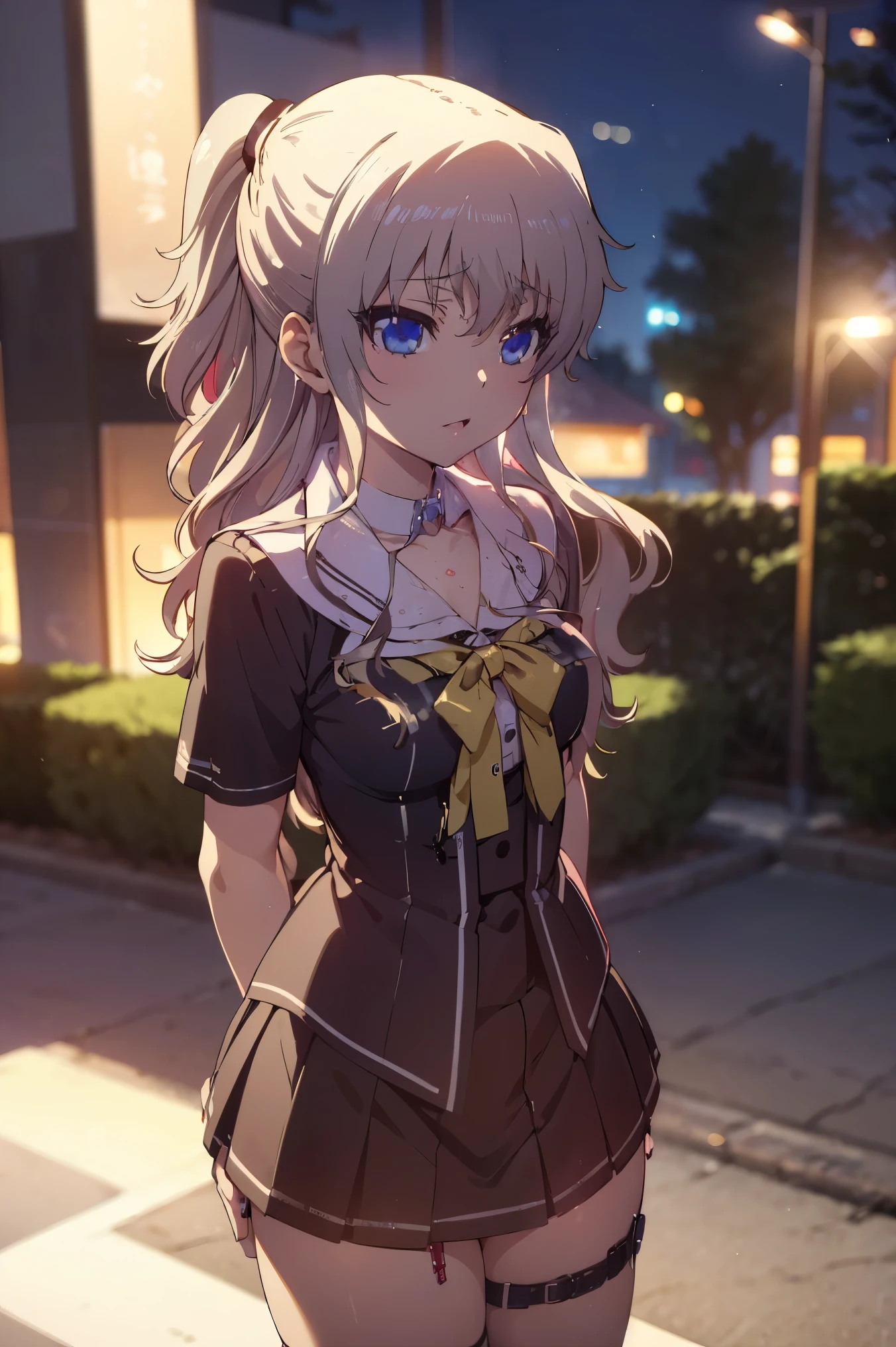 NSFW,masterpiece, top quality, high definition , very detailed,Nao Tomori,Nightlife, NEON STREET ,(Prostitute:1.5), evening dress,Chest cut-in, Mini Skirt