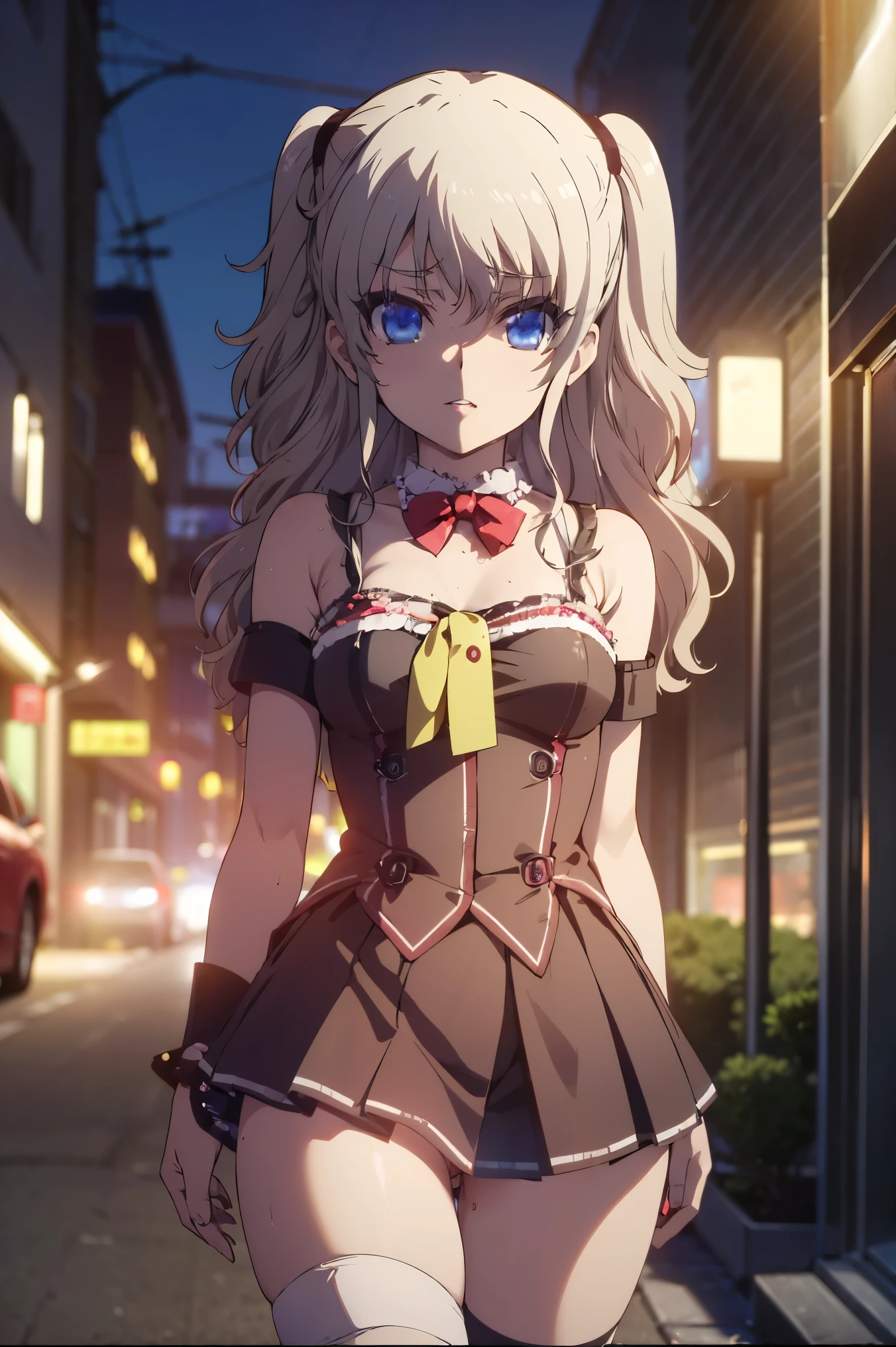 NSFW,masterpiece, top quality, high definition , very detailed,Nao Tomori,Nightlife, NEON STREET ,(Prostitute:1.5), evening dress,Chest cut-in, Mini Skirt