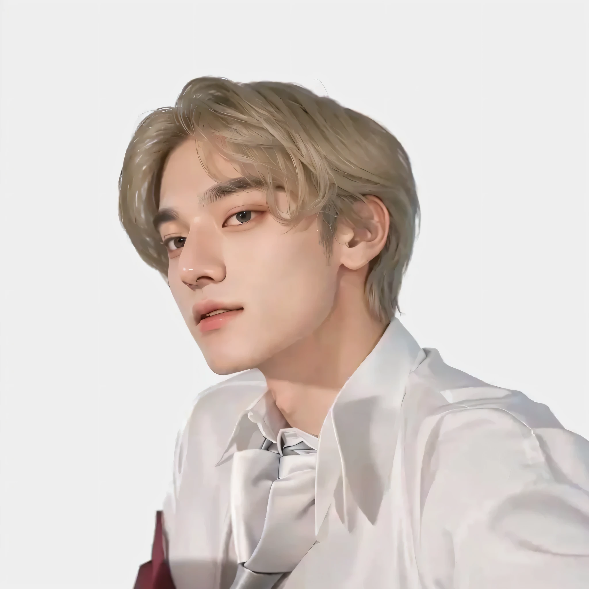 arafed photo of a man with a white shirt and a tie, portrait of taehyung of bts xqc, taehyung, high quality fanart, # 1 digital painting of all time, #1 digital painting of all time, beatufil painting, inspired by Yanjun Cheng, cai xukun, kim taehyung, high quality 16k digital art