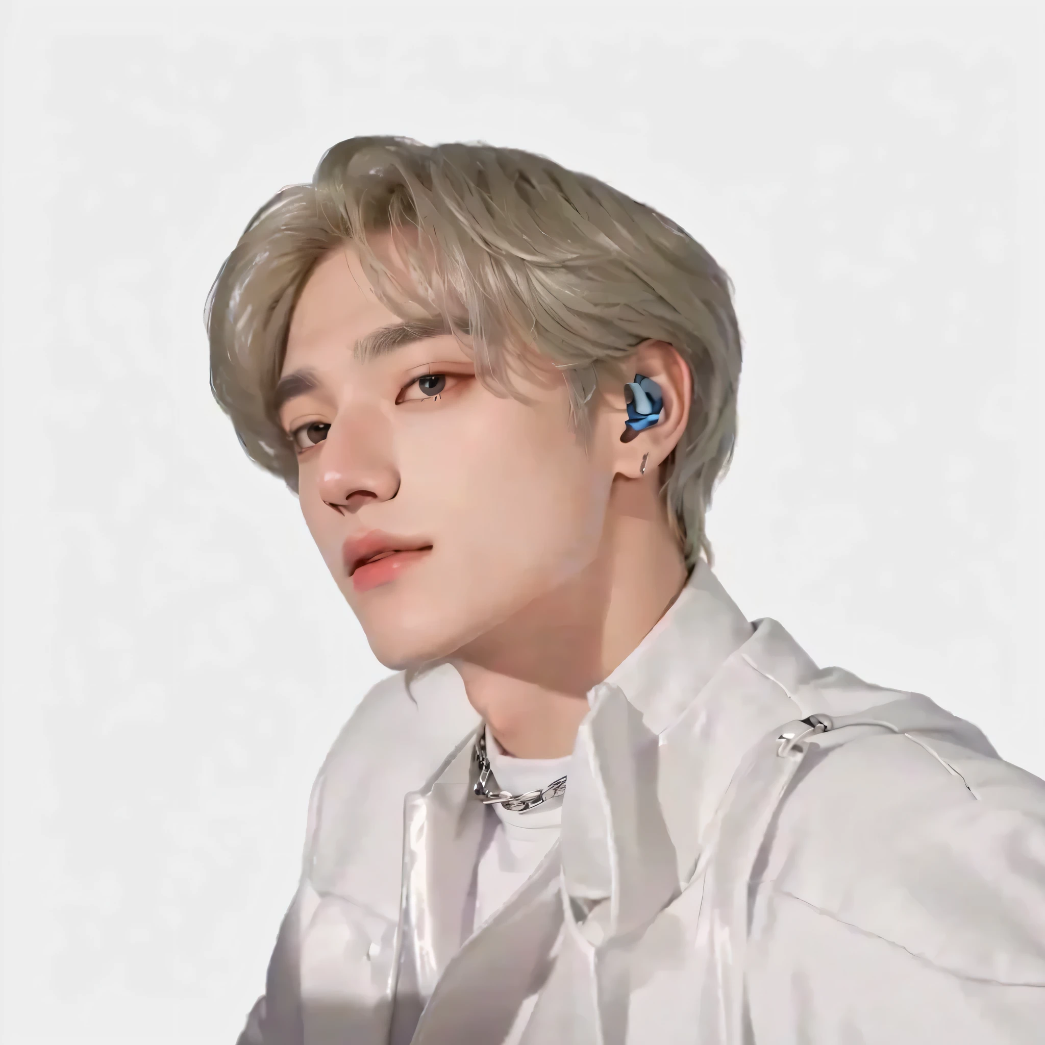 arafed photo of a man with a white jacket and a silver chain, portrait of taehyung of bts xqc, taehyung, high quality fanart, # 1 digital painting of all time, #1 digital painting of all time, beatufil painting, inspired by Yanjun Cheng, cai xukun, kim taehyung, high quality 16k digital art