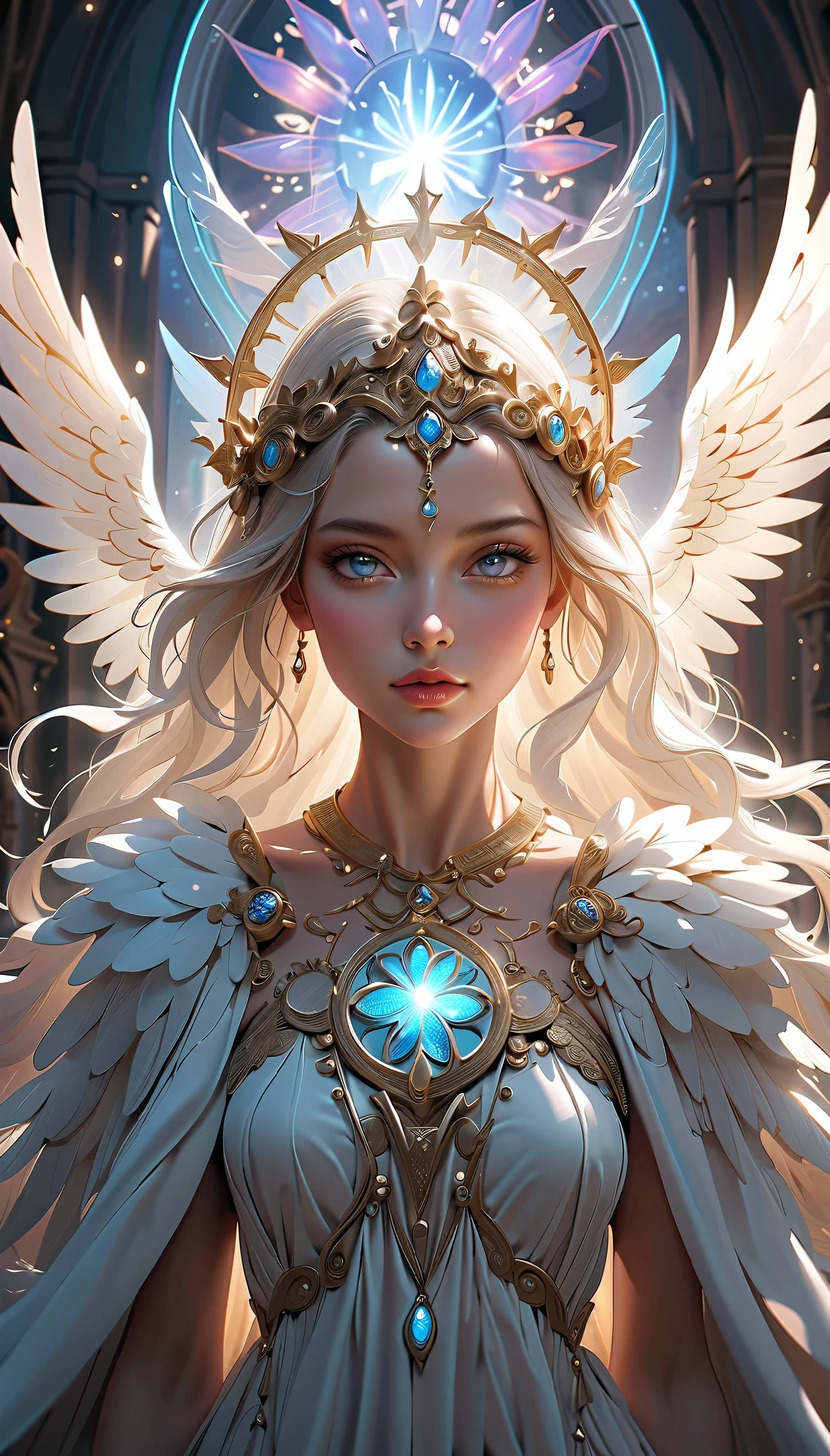 white and gold, cinematic photo a marble statue of angel, d3qck artstyle, <lora:d3qck artstyle:0.95>, In an ethereal realm where medieval darkness meets futuristic technology, stands a mesmerizing angelic figure. Her appearance is a perfect blend of ancient mystique and modern sophistication. With the face and style of a contemporary supermodel, she exudes a cool and detached beauty, reminiscent of porcelain, devoid of warm emotions yet strikingly captivating. Her wings, an intricate weave of feathers and metallic fibers, shimmer with an otherworldly glow, symbolizing a fusion of organic divinity and advanced technology. Her eyes, glowing with an unnatural light, suggest her ability to foresee the future and her formidable combat skills. This angel, while seemingly unapproachable, holds an allure that is both intimidating and fascinating. She stands in a desolate yet awe-inspiring landscape, a testament to her transcendent nature, (perfect anatomy:2), 
break
Ethereal realm, medieval darkness, futuristic technology, mesmerizing angelic figure, ancient mystique, modern sophistication, contemporary supermodel face, cool detached beauty, porcelain-like impression, feather-metallic wings, otherworldly glow, organic divinity, advanced technology, unnatural glowing eyes, future foresight, formidable combat skills, unapproachable allure, desolate landscape, transcendent nature, extremely delicate and beautiful, perfect eyes, intricately detailed beautiful Lustrous eyes, intricately detailed skin, (Glow rays:1.2),  middle earth, Hobbit Inspiring their allies with rousing music, Temptress, Short, Athletic, Heart-Shaped Face, Dark Skin, Golden Blonde Hair, amber Eyes, Wide Nose, Thin Lips, Sharp Chin, Long Hair, Straight Hair, Straight Updo, perky breasts, Clip-on earrings, teal gloss lipstick, A sprawling castle, perched high on a rocky cliff overlooking the sea, Tolkien, 
break
(Sci-fi setting, cybernetic angel, biomedical design, ethereal feathers, cybernetic structures, biomedical wires, glowing fiber-optics, organic beauty, futuristic technology, intricate circuits, pulsating energy, divine grace, science fiction edge, mesmerizing effect, otherworldly appearance:2), choker, cleavage, collarbone, crown, death, detached sleeves, earrings, elbow gloves, facial hair, facial mark, cyber feathered wings, feathers, freckles, garter belt, hair ornament, hair over shoulder, hairband, headwear removed, helmet, helmet removed, holding weapon, horns, jewelry, tattoo, necklace, Enigma Institute of Spells and Potions, Terracotta, Northern Lights, Rim Lighting, [(details:1.2): [ (many small details:1.3) : [ (many ultrasmall details: 1.2):(very detailed ultrasmall edges and microrelief:1.5):0.7 ]: 0.4 ] :0.2],  <lora:RPGAngelsXL:0.2>,
break
random action pose, dynamic angle, (close up), Dolly Shot,  artistic atmosphere, LUT-adjusted vintage cinematic colors and textures, highlighted features, (cinematic mood:2), Sorcerous, Post Apocalyptic Wasteland, Desolate landscapes with ruins of once-thriving cities, film grain, lifelike, ac_neg2, 
break
(best quality, masterpiece), (dark shot, best shadow:1.5), highres, raw photo, (photorealistic:2), ultra high res, professional, unity 8k wallpaper, absurdres, ultra detailed, extremely detailed, intricately detailed, HDR, UHD, 64K,
