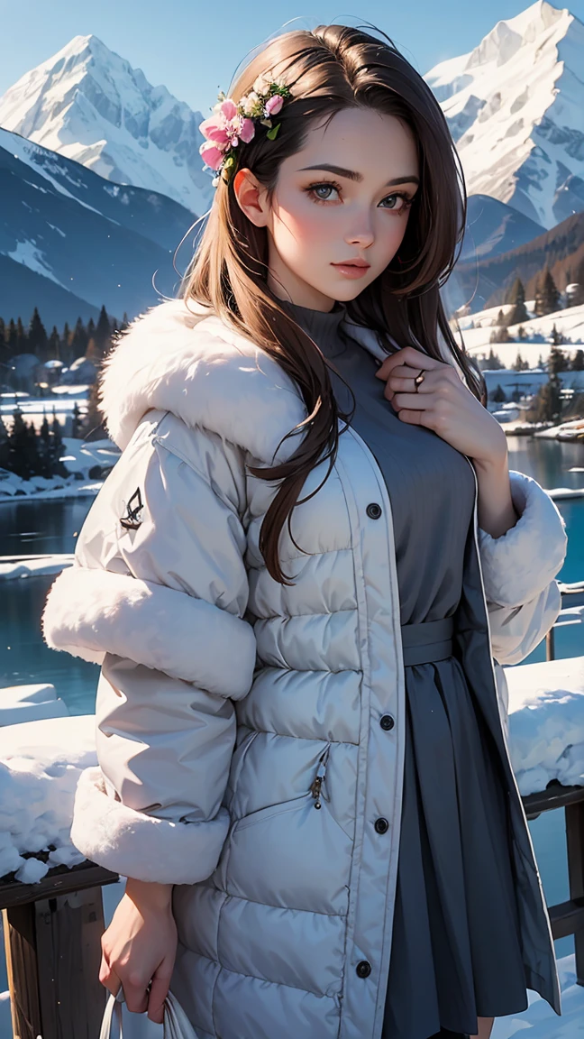 10-year-old girl、1 person、Baby Face、Classmate、Full body photo、(Fur coat、White fox fur、Fluffy fur:1.5)、Small breasts、Small breasts、smile、bangs、Long Hair、(White fox fur、Fox Ears、Silver Hair、Crystal clear hair、Smooth Hair:1.5)、Sexy pose、The light illuminates my hair、Light Hair、Silky Hair、Shiny Hair、Slim body、RAW Photos, (Highest quality、masterpiece、Realistic photo:1.2)、Dramatic lighting、Bright lighting、Super detailed、Realistic skin texture、Beautiful eyes in every detail、Blue colored eyes、land of snow、Snow is piled up、Fantasy World、(Detailed Background、Depth of written boundary:1.2)、