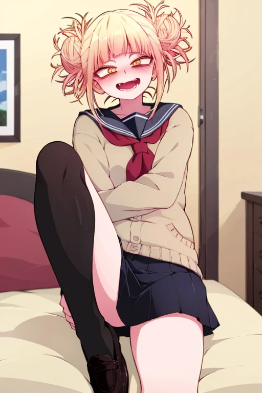 Having sex with a man in bed, nude, blowjob, Wet all over the body., sticky, Pink hair, blue eyes, Large penis, Tsundera, loli, School uniform, Wet shirt, Take your underwear off your legs.