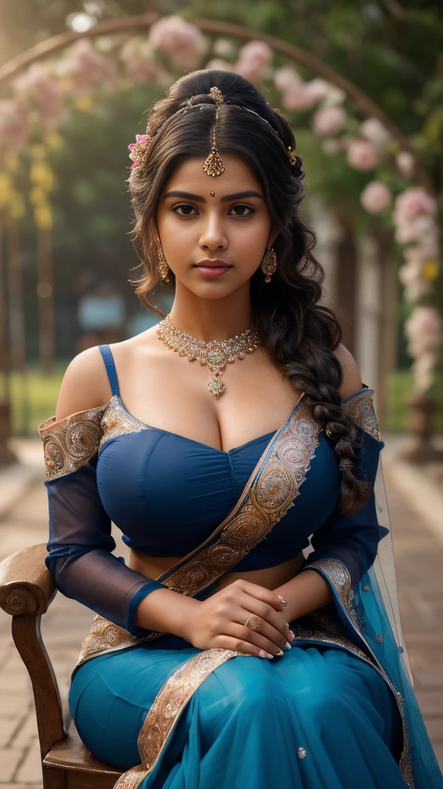 Outdoor image of 21yo  in school school photo in school masterpiece, (photorealistic:1.7), focus on face , ((Eleanor Latino Woman)) 20yo Old Big Breasts Plus Size Model random colour beautiful eyes extremely high Bun long extreme curly hair Lifts wearing Indian flowers ethnic elegance princess saree salwar kameez.(masterpiece)((disheveled hair:1.2),Outdoor image of 18 years  ((g Tamil Indian girl wearing tight open jacket shirt)(dark skin)(fat body)n school school photo in school masterpiece, (photorealistic:1.20), best quality, beautiful lighting, Elea beautiful detailed eyes:1.1), Indian girl (wearing casual t_shirt ,street background, Bokeh, medium round breast , side pose looking at viewer,long hair , hair bun,wet clothes, rainy season,heavy rain shower , enjoying rain, happy, big cheeks , Flowers on hair (Persian princess)),off shoulder ,bra, Indian attire ,ultra realistic skin Best quality, masterpiece, Beautiful, young indian woman, teacher, college, looking straight at viewer, wearing elegant dark+teal  full sleeve top and long skirt, college classroom, sitting on chair, professionalism, teen age, detailed face, detailed body, symmetric face, cute face, dynamic pose, perfect anatomy, holding books with hands, photorealistic, curvy body, braid hair, 8k, ultra realistic, blackboard background, ambient occlusion(((Stunningly Beautiful persian Princesss ))), elegant blue black updo hair, sweet smile, Beautiful bride posing under a fairy tale arch of exotic magical flowers, looking back,elaborate scene style, crystal glass lattice, glitter, transparent embroidered lace, realistic style, 8k,exposure blend, medium shot, bokeh, (hdr:1.4), (cinematic), ( dark tones:1.3), (hyperdetailed:1.2),Realism,1 girl,girl wearing indian saree(dressed in transparent saree)(wearing glitter graphics jewelry)big  ,Sexy medium Breast,nipple,bright light ,long_hair, Bokeh ,nsfw , indian ,tree branch, colourfull ,undersized bra,princess dress,lehenga choli((transparent dress))