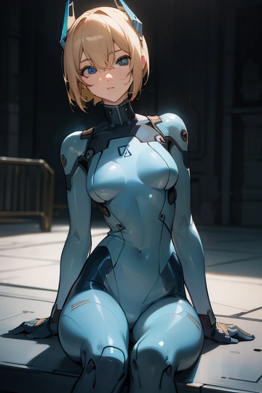 EDI Mass Effect in a tight latex bodysuit, visible cameltoe (incredibly detailed, beautiful metallic-grey face with dark lips, piece of art)