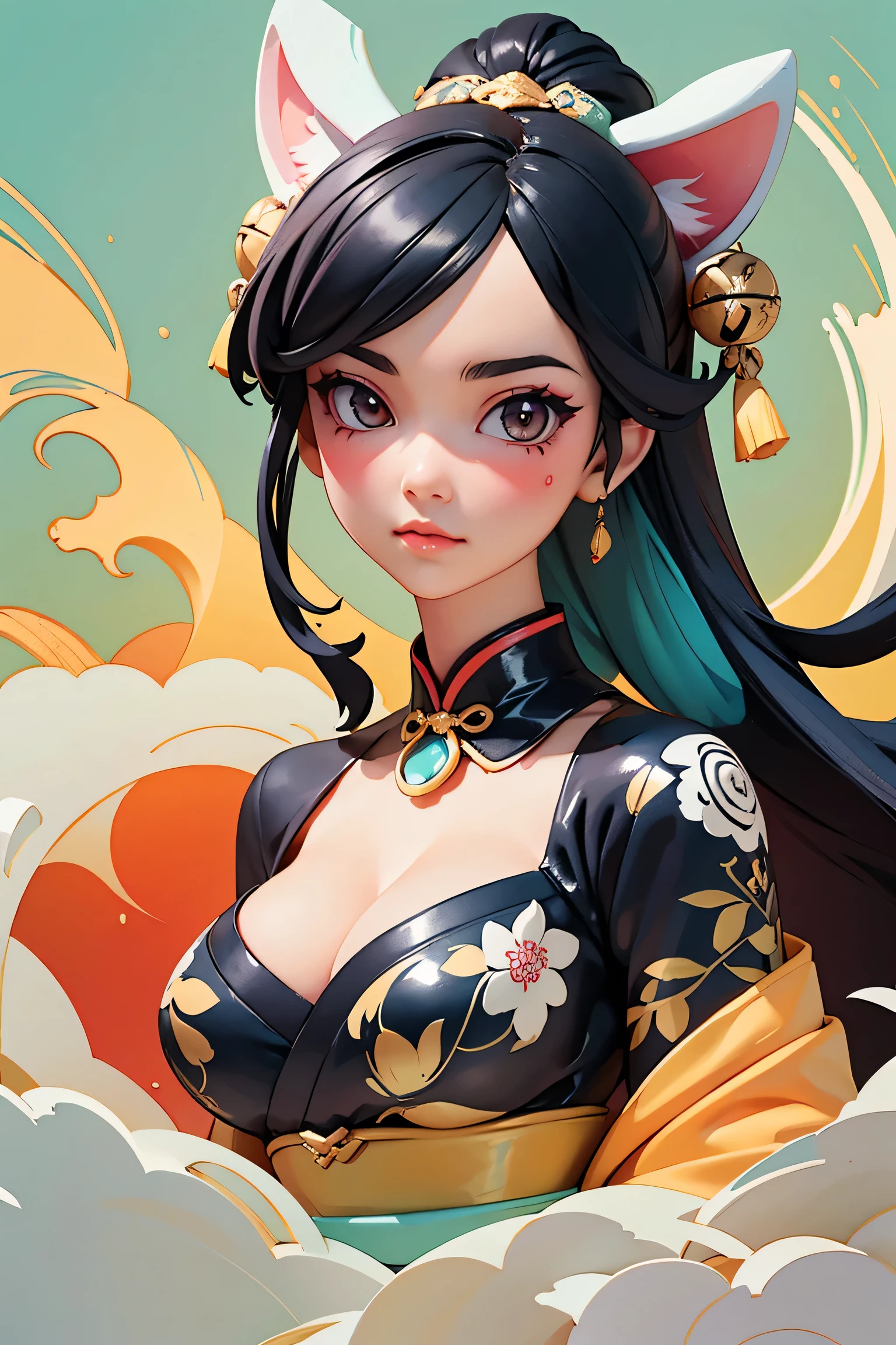 (masterpiece, top quality, best quality, official art, beautiful, cosmic, atmospheric, psychedelic, dreamlike and aesthetic, swirling psychedelic cosmic graffiti patterns:1.2), (1elfgirl), extreme detailed,(fractal art:1.3),colorful,highest detailed, "(Best Quality, 8K, 32K, masutepiece:1.3), Ultra-detailed, (Photorealistic:1.4), perfect color scheme, albino, elf princess Girl, Detailed moonlight eyes, full body portrait, sexy seductive slutty pose, very long luxurious blue hair, highly detailed Harajuku-inspired hooded battle armor, super huge enormously gigantic tits, cleavage showing, Avant-garde makeup, Numerous piercings, Heavily tattooed body, flower pedals and butterflies blowing in the wind, enchanted cosmic aesthetic atmospheric dreamlike forest background 