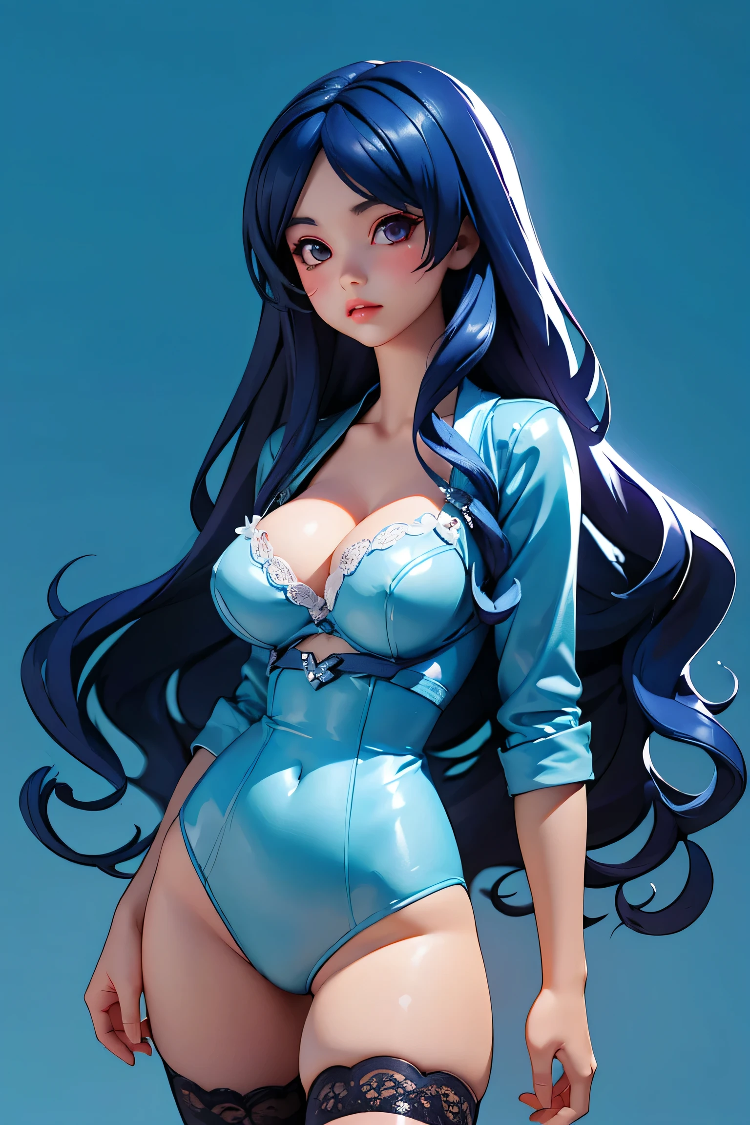 Super big breasts、High leg striped bikini、Blue and white horizontal striped bikini、striped knee high socks、Striped Long Gloves、Ultra glossy、sneakers、Detailed picture、girl、25-year-old woman、Dynamic and lively pose、Crotch line、Erect nipples