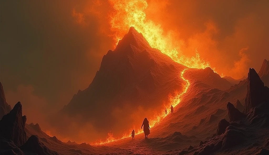 Um jovem assustado ao fundo o Brasil pegando fogo, qualidade 4K