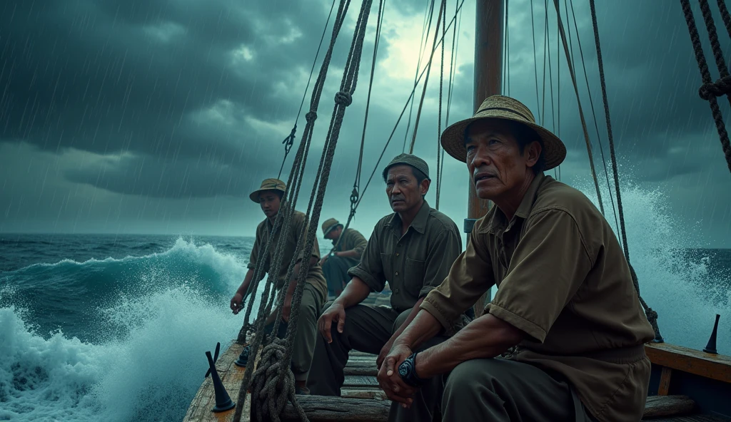 Depict struggling Filipino fishermen against a backdrop of Chinese vessels or artificial islands.