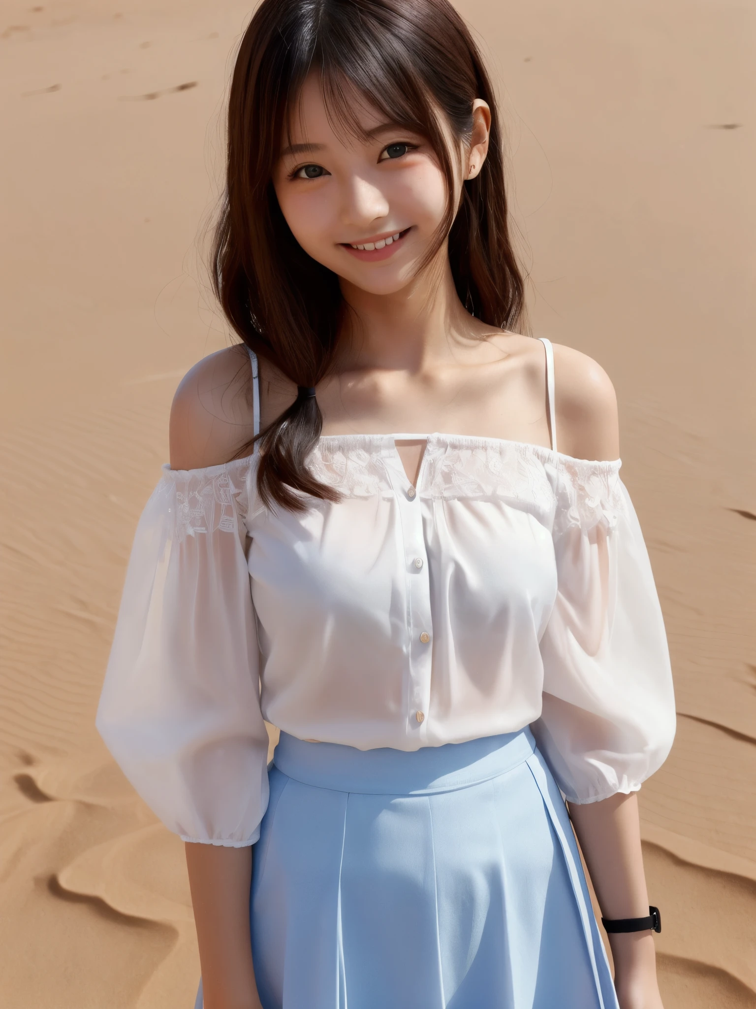 masutepiece、Best Quality、Illustration、 ultra-detailliert、hight resolution、8K Wallpapers、Beautiful detailed eyes、Medium Hair、Natural Color Lip、Smile、Harajuku、20 years girl、Cute、Sexy shot looking at camera、white clothes、No chest、Nurse、swim wears