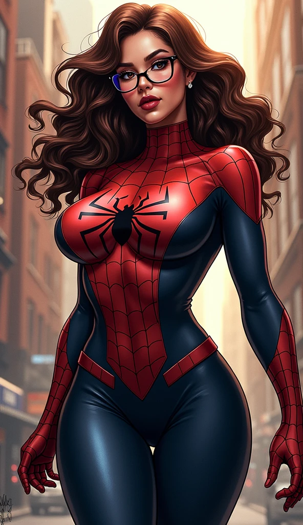 Young sexy teenage girl version of spiderman in lingerie.