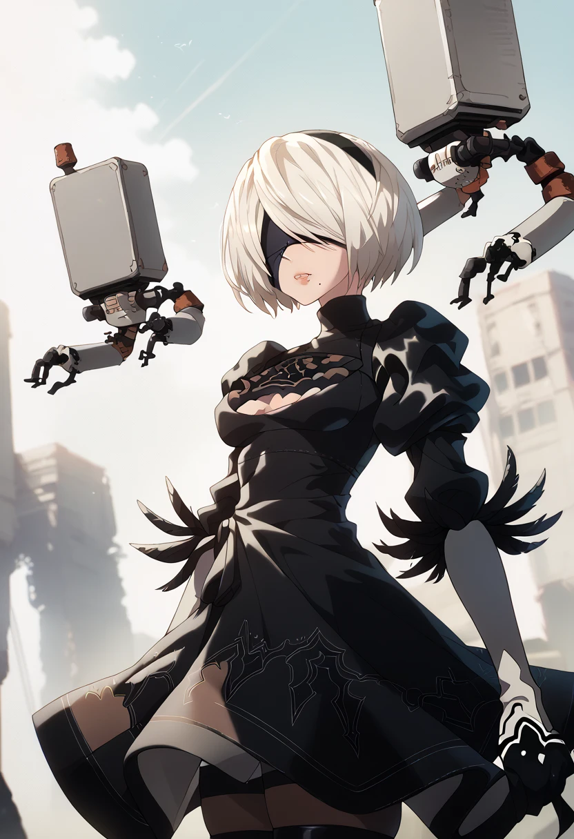 masterpiece, high definition , top quality,8k
(b2,NieR Automata, Shiny Skin)
