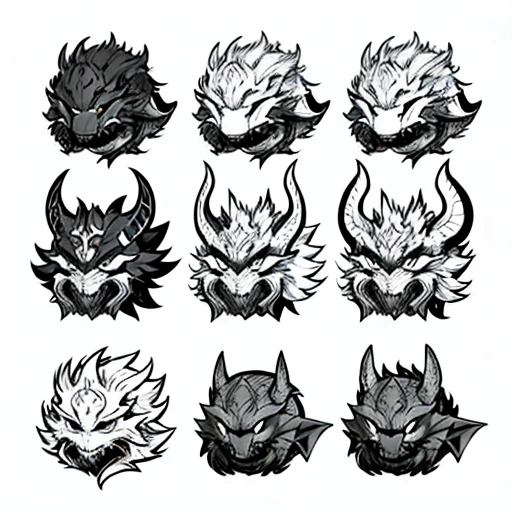 cerberus head, anime styles
