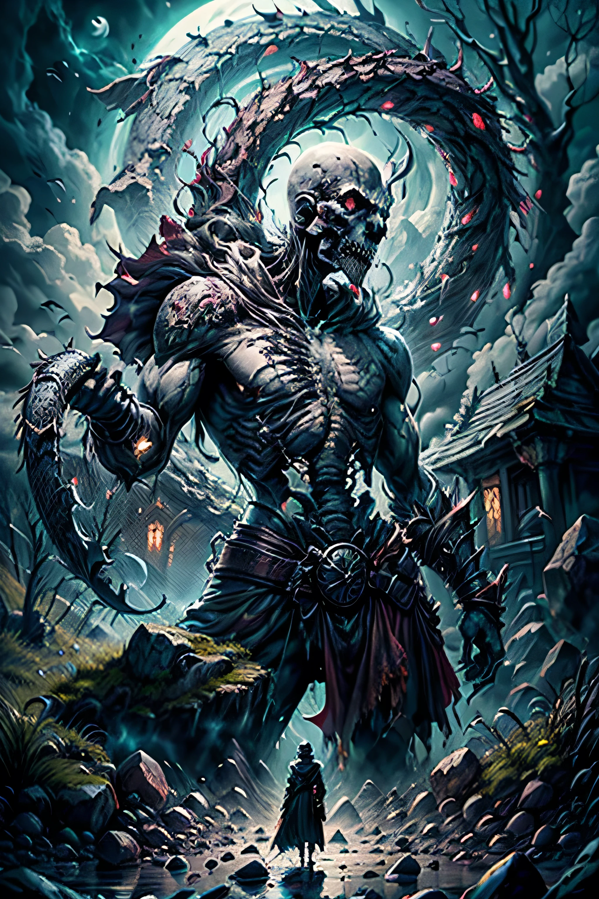 CarnageStyle, (Silver,Red:1.5), Style-GravityMagic, solo, upper body, looking up, detailed background, detailed face, (<lora:MusketPunkAI:0.6>, MusketPunkAI theme:1.1), rune-wizard, runes etched into skin, movement, smirk, stones with runes, celtic runes, geometric patterns, rune symbols in background, shadows, magic lighting, ethereal atmosphere, action scene,, <lora:CarnageStyle:0.8> blood,ebony,bloody, (Masterpiece:1.3) (best quality:1.2) (high quality:1.1)