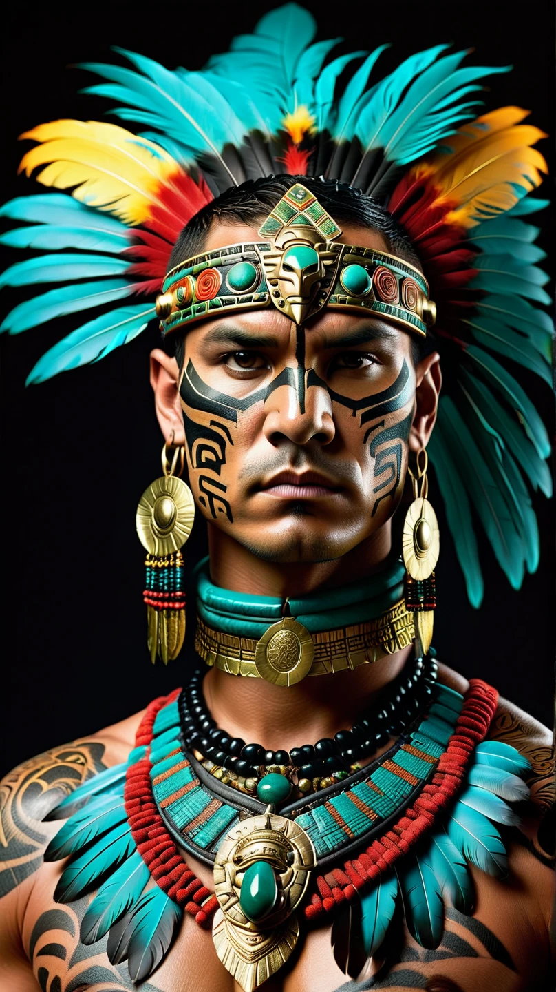 mayan indian with tattoo