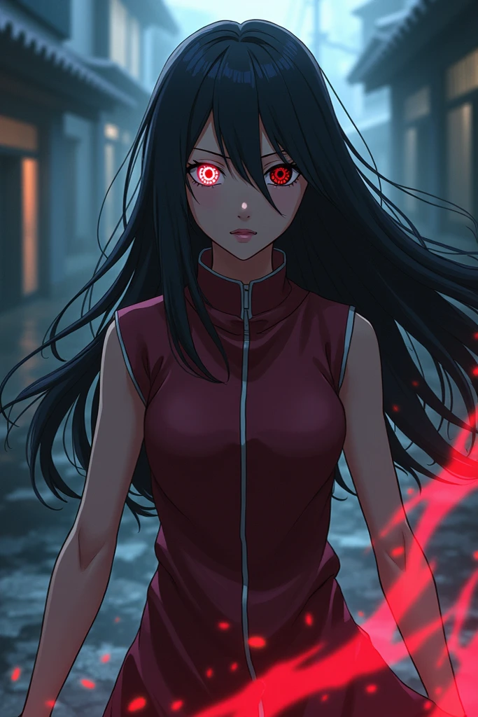 Here is the revised prompt in English:
---
A close-up shot of Nezuko from Demon Slayer in her demon form. Her face veins are bulging, her eyes are bright red, and she has horns sprouting from her forehead. She is biting down on a bamboo muzzle and is wearing her traditional kimono. Her expression is fierce and terrifying, embodying the full intensity of her demon transformation.