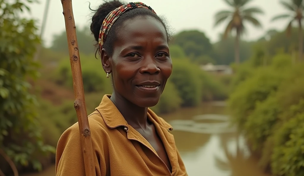 A vilage girl with water pot on her weast