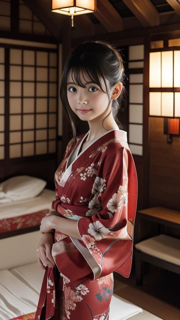 Best-quality, Masterpiece, (((very thin:1.3))),Ultra-High-Resolution, (Photorealistic:1.4), Raw-Photo, Extremely-Details, Perfect-Anatomy, 1girl, the cutest  in the world, 10-years-old, the most popular Japanese idol,  extremely cute face like a most famous Japanese idol, extremely beautiful big-black-eyes, extremely beautiful long-haired, extremely beautiful and extremely realistic skins, extremely beautiful lips, extremely beautiful long-eyelashes, extremely beautiful body wearing Japanese-YUKATA with red autumn leaves  pattern and　red maples leaves  pattern
, upturned ass, (in room of Japanese-hot-spring-inn), (((completely drunk, shockingly insane and incredibly high from ingesting illegal upper drugs, feeling surprisingly-sexually-excited and amazing-sexual-pleasure))), detailed room-of-Japanese-hot-spring-inn, detailed Japanese-YUKATA