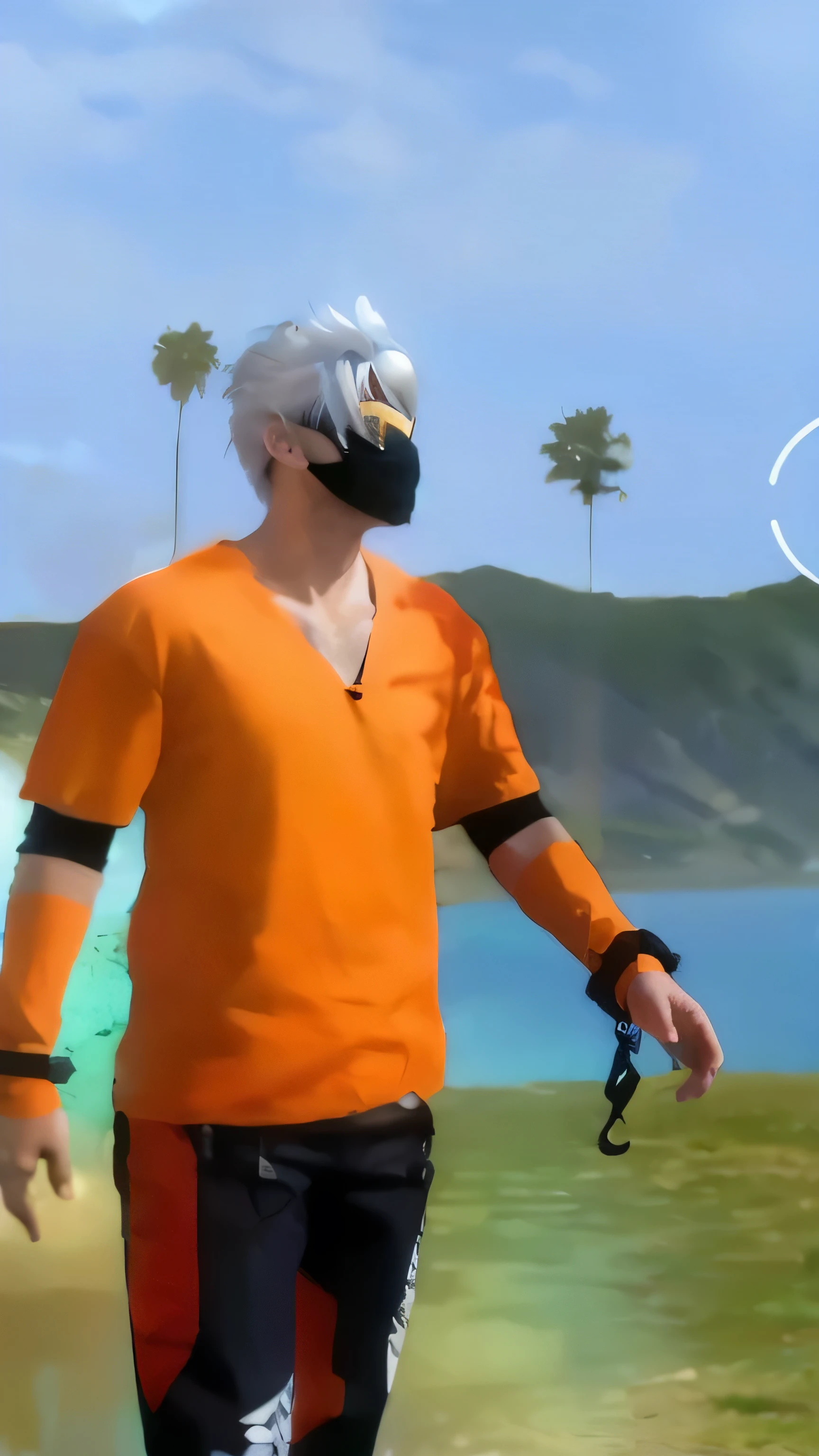 arafed man standing on a hill with a mask on, como personagem em tekken, imagem de corpo inteiro, thancred waters in style of wlop, thancred waters, tiro de corpo inteiro hiperdetalhado, mechanic punk outfit, corpo inteiro altamente detalhado, novo personagem, peito para cima cobra metade inferior humana, zoomed out full body, roupa de ferreiro