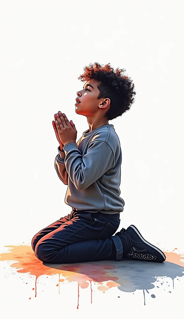 Black child praying in 4k