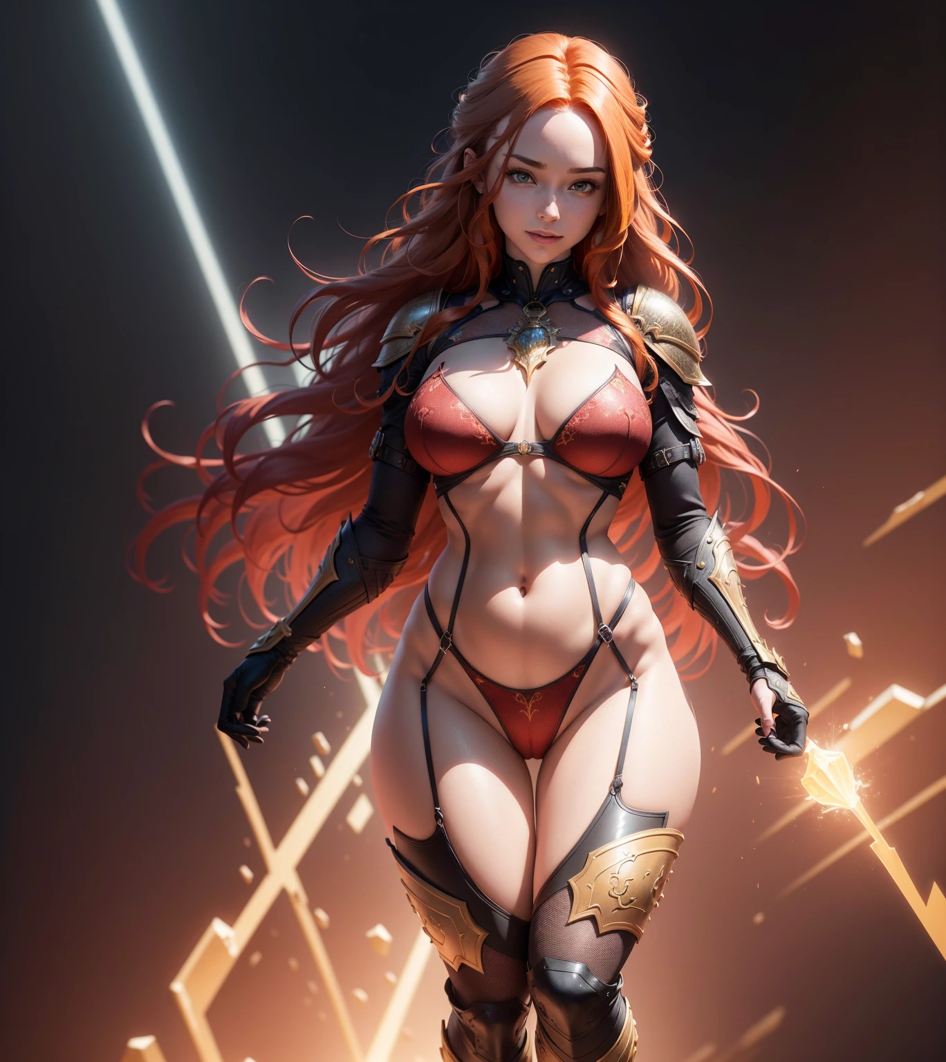 Beautiful girl, red hair, holding sword with neon details, olhos verdes brilhantes(fundo da nave espacial), (Ultra high resolution, realismo, blue skies, photon maping, Radiometria: 1.3), science fiction, fantasia, [: uma garota sexy, (mecha branca e azul: 1.2), parte superior do corpo: 0.2] Polyp, Beautiful woman, best quality, super high resolution, 8k, master part, Clear focus, olhar claro