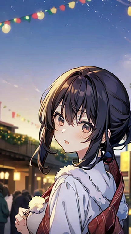 ((highest quality)), ((masterpiece)), (detailed), Perfect Face、8K、In front of the station、Brown Hair、Private Server、Upper Body、True Face、I can't think clearly、