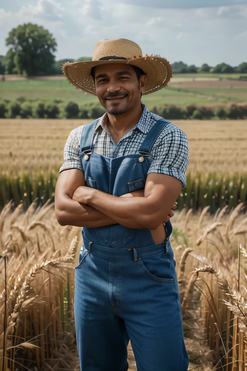 41-year-old man, Brazilian body type, who works on the farm  