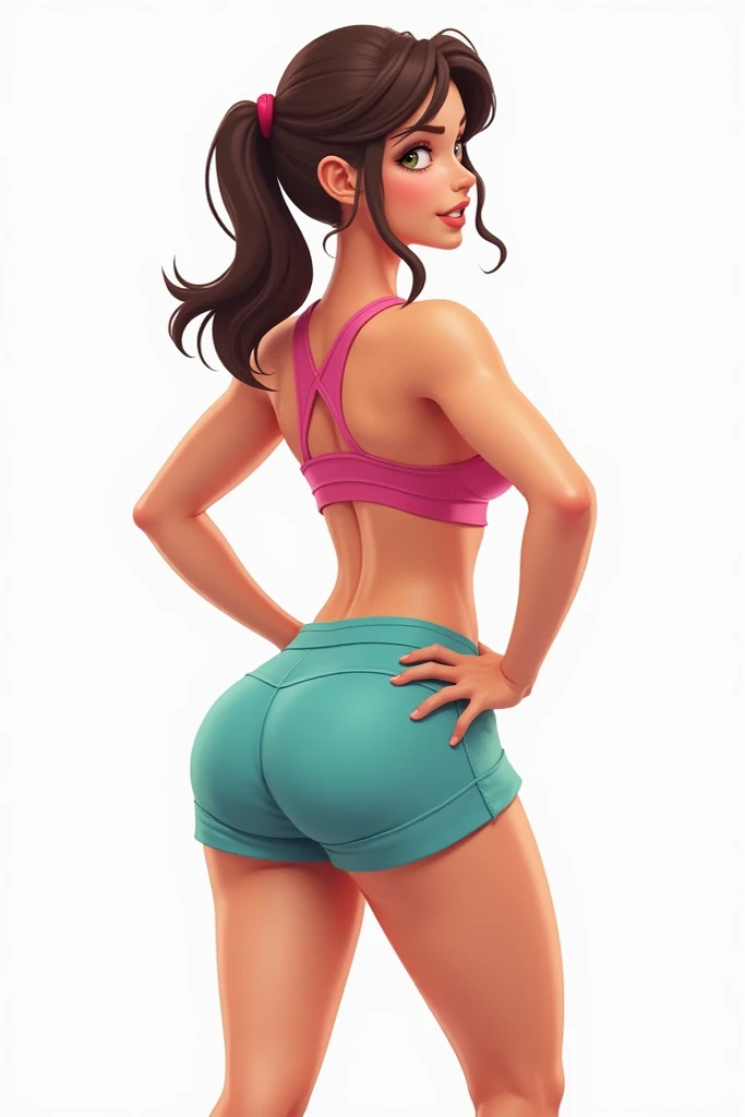 female ass with tags, wearing thong panties.