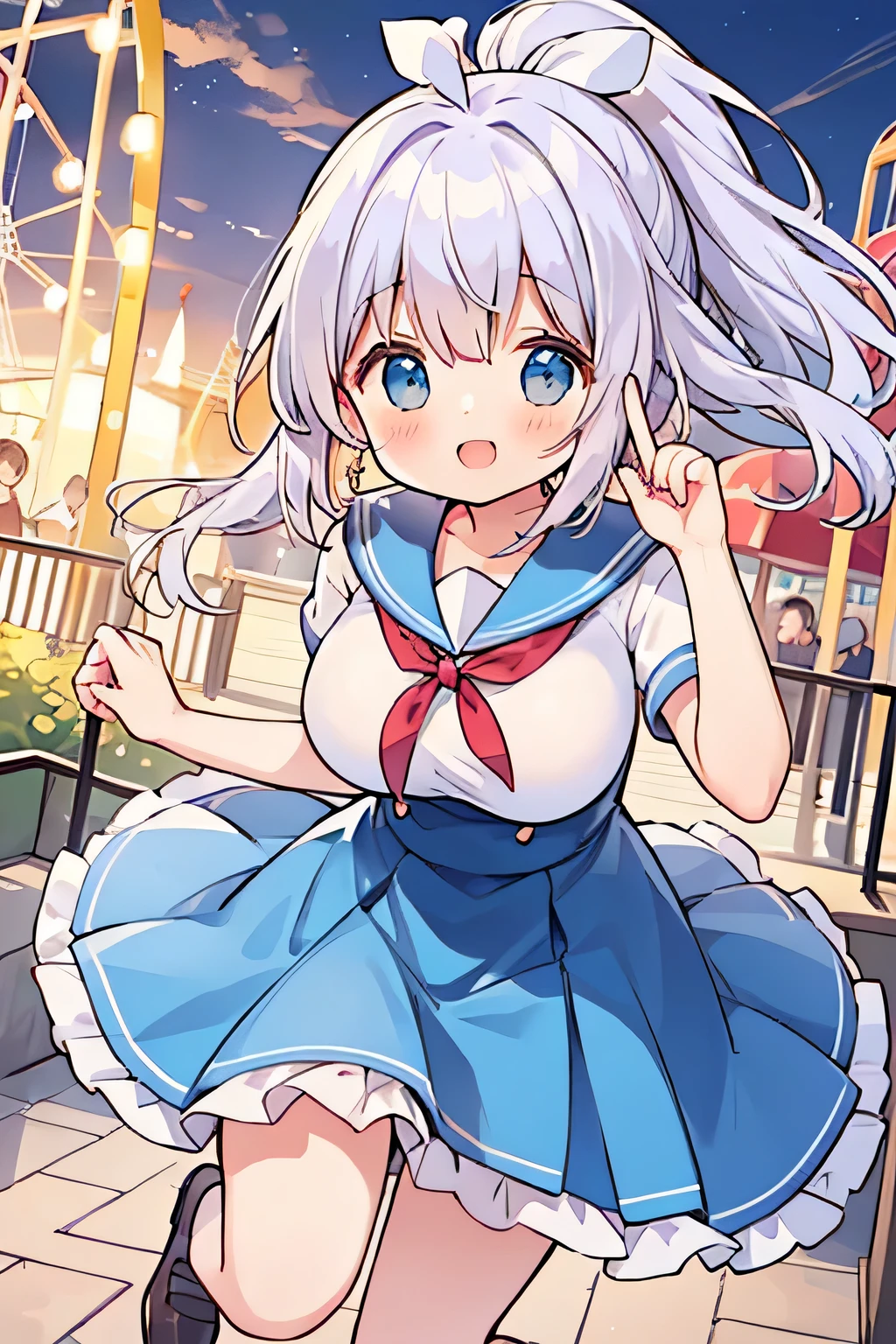 The strong wind is showing her white cotton panties、The strong wind is showing her white cotton panties、Kyoko Otonashi　Maison Ikkoku Low Angle、Long skirt、強風でHolding the flipping skirt with your hand、The strong wind is showing her white cotton panties、:((Holding the flipping skirt with your hand))