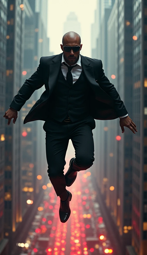 Dynamic action scenes with men in suits dressed in stylish clothes,Show him in fierce combat、、Perform extraordinary stunts with grace and precision, When the suit moves with agility and strength、Exudes confidence and sophistication, Incorporate elements such as flying debris, Dramatic Lighting, Dynamic backgrounds to create thrilling and visually impressive action sequences, Suit fluttering in the wind