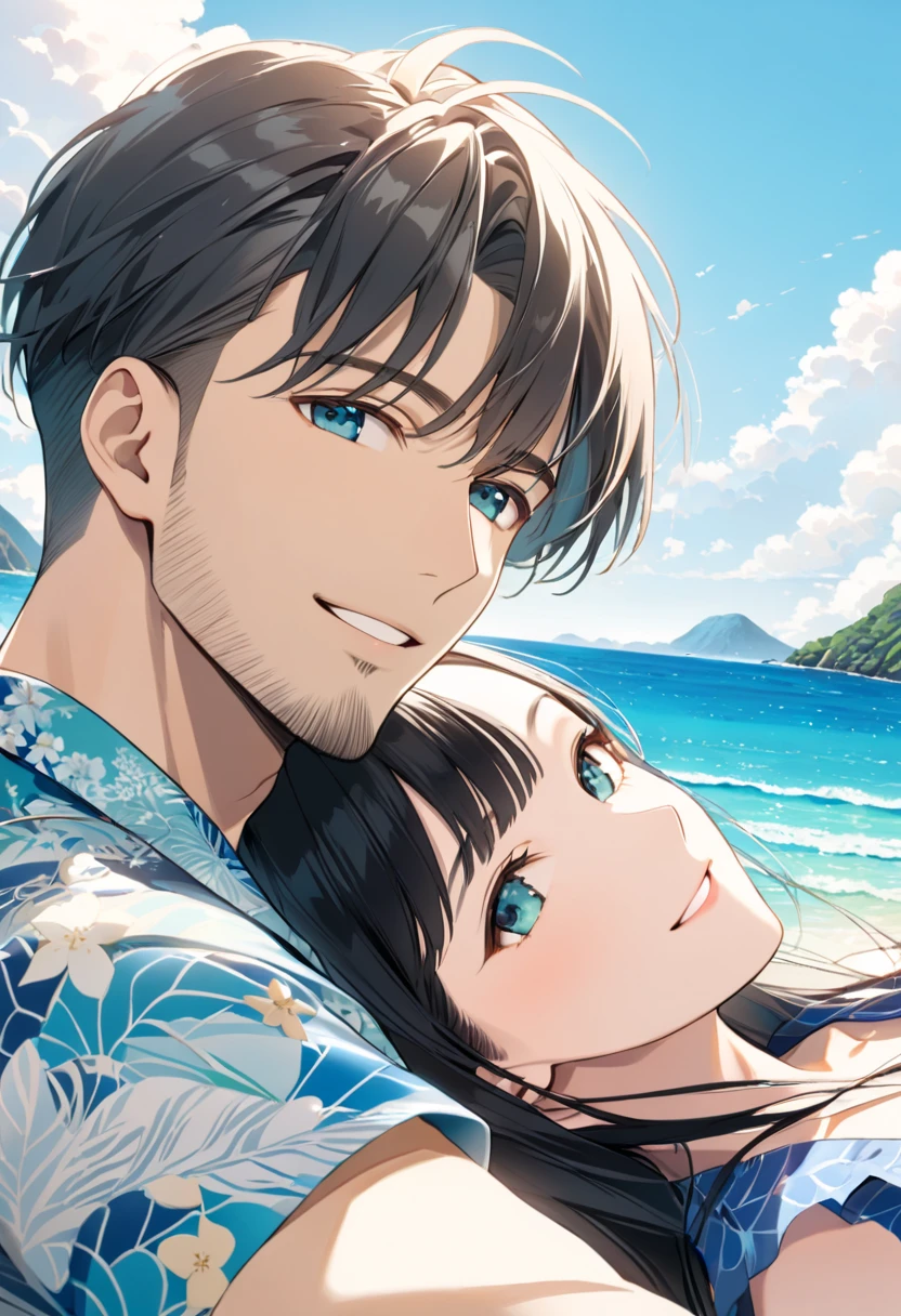 Romantic couple kissing in the wind,Boys and girls,glowing stars,Glow effects,Heart-shaped bubbles,the night,On a cruise ship,The face is clear and accurate,detail in face,super-fine,beachside,16K resolution,high qulity,电影灯光,High picture detail,dynamic viewing angle,Detailed pubic hair,Epic shooting,oc rendered