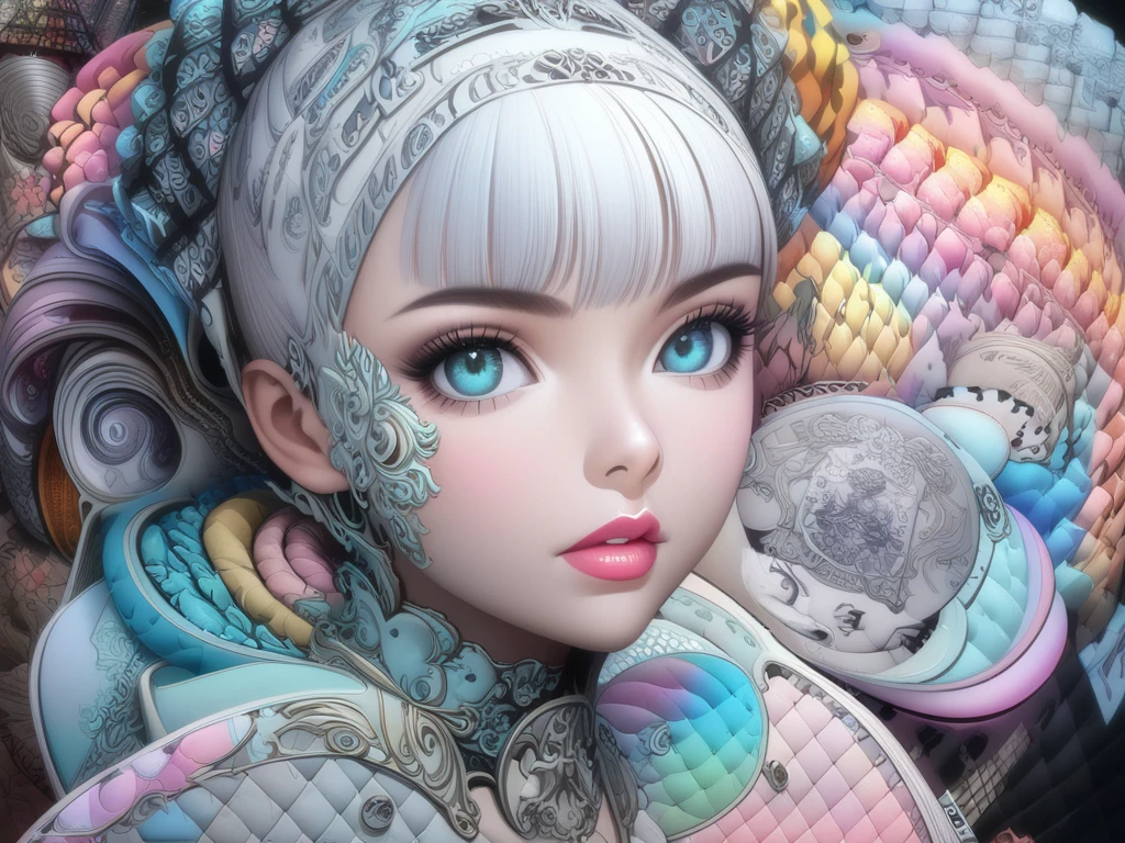 model shoot style, Audrey Hepburn, (Extremely detailed 8k wallpapers), 《coxcomb》insert, Tim Okamura、Marco Mazzoni and Joan Lossel, Fashionab, digitial painting, Photorealism , Evocative, Fairy tale lights, Pastel palette, Complicated details, number art, CG Society, Masterpiece , diversity, ((Perfect face))