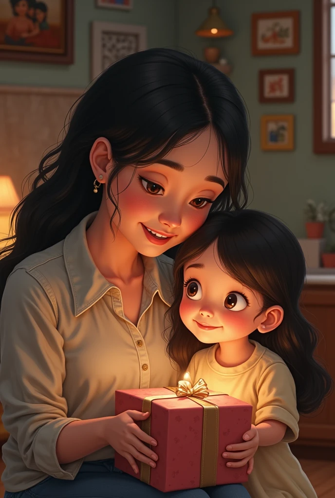 22 year old woman, holding a baby while laughing --auto