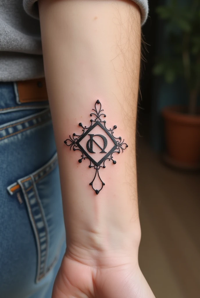 Create an image with the letter C inside the letter Q for tattoos
