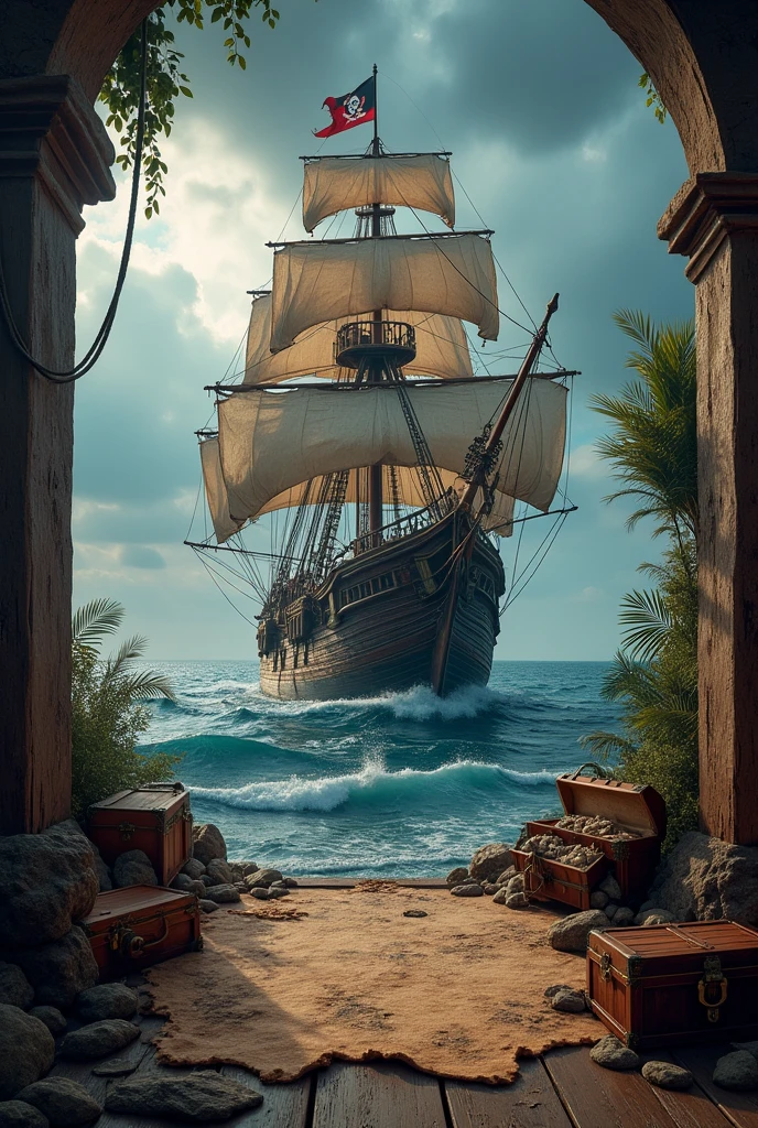 Streamer's layouts with pirate ship and pirate texture.