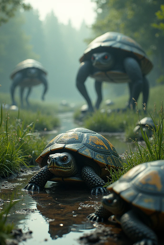 Turtle Hell, scared turtles being enslaved, normal turtles. not ninja turtles