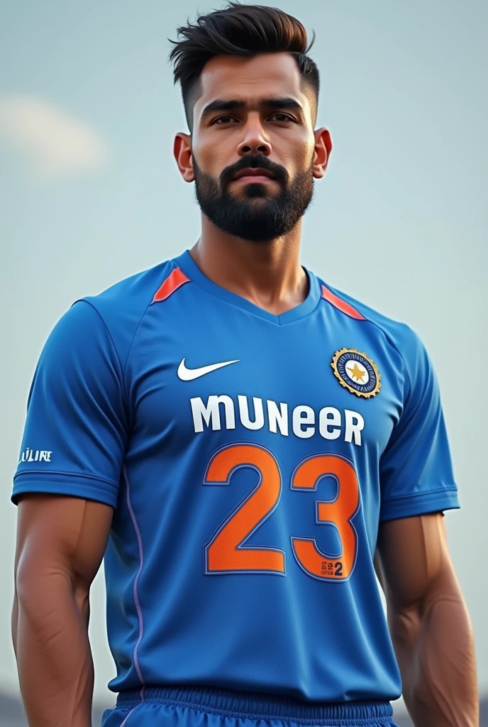 Saffron
 colour cricket jersy 
