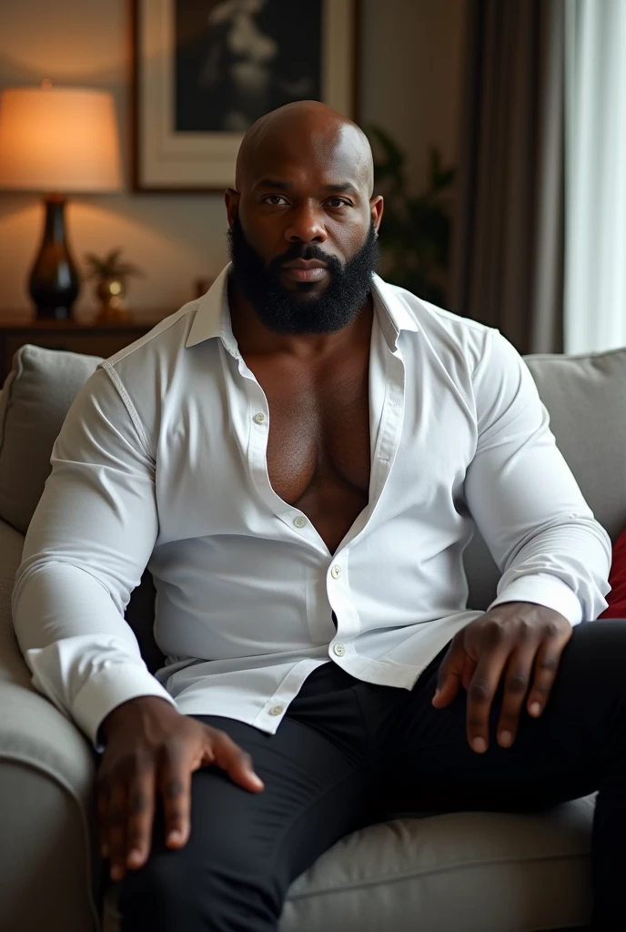(doujin), hyperrealistic, solo, (landing), 30years old, facial wrinkles, (bald head), (African American daddy), male focus, muscular, (cum), blushed, dark skin, (beard), (nude), (lying on back), (hairy), (on floor mat), big penis and saggy balls,