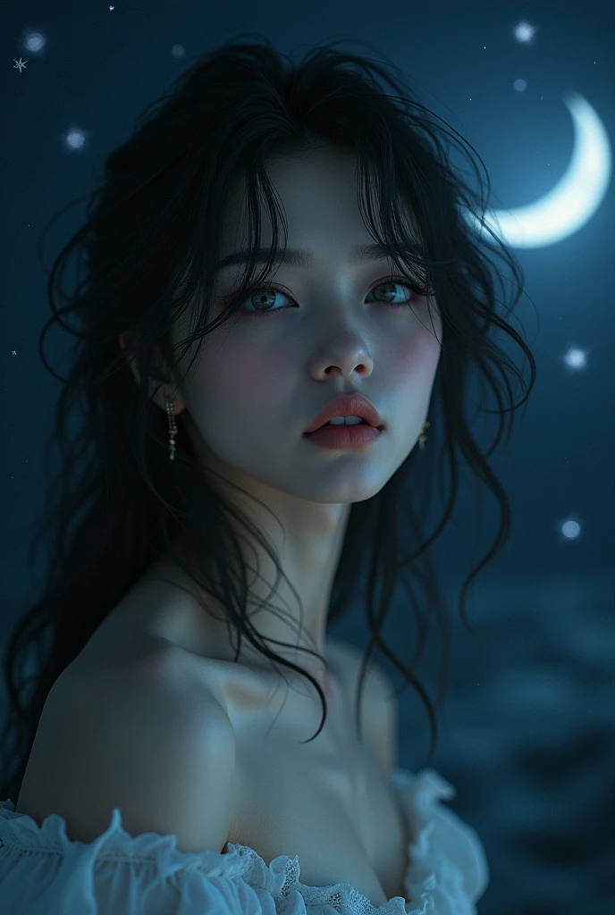 ((((((All Nude))))))((((((((Nipples、pubic hair))))))))1girl in,Very beautiful 16 year old Japan woman、beautidful eyes、cleavage of the breast、the wind、A beautiful moonlit night、cloudy ash sky、It's raining a little、Body like a model、JumpHigh-level image quality、Top image quality、Looking at the camera、Focus on the eyealdives、shores、I found a cave in the jungle and went inside.I found a colorful bird